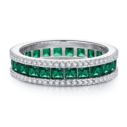 High carbon pure silver diamond ring